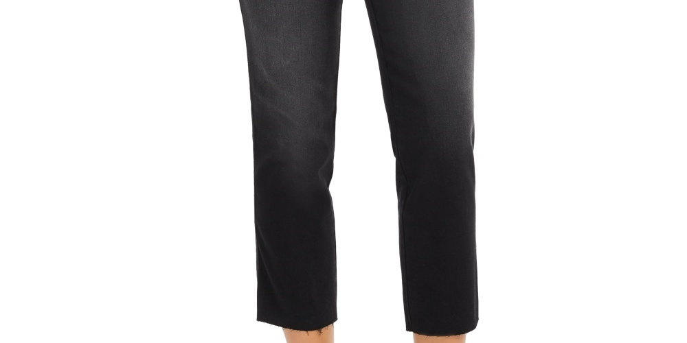 Style & Co Women's Straight Leg Cropped Denim Jeans Black Size 4