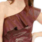 INC International Concepts Women's Croc-Embossed Faux-Leather Top Brown Size X-Large