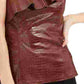 INC International Concepts Women's Croc-Embossed Faux-Leather Top Brown Size X-Large