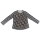Style & Co Women's Printed Henley Shirt Black Size Large