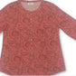 Style & Co Women's Printed Henley Shirt Red Size Medium