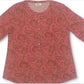 Style & Co Women's Printed Henley Shirt Red Size X-Large