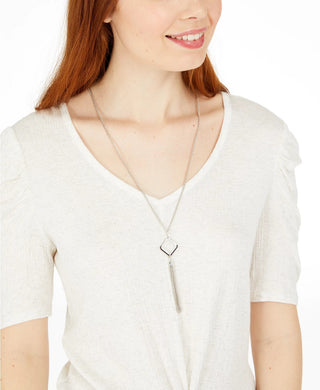 BCX Juniors' Knot-Front Top White Size Small