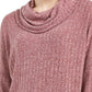 BCX Junior's High Low Cowl Neck Sweater Pink Size Small