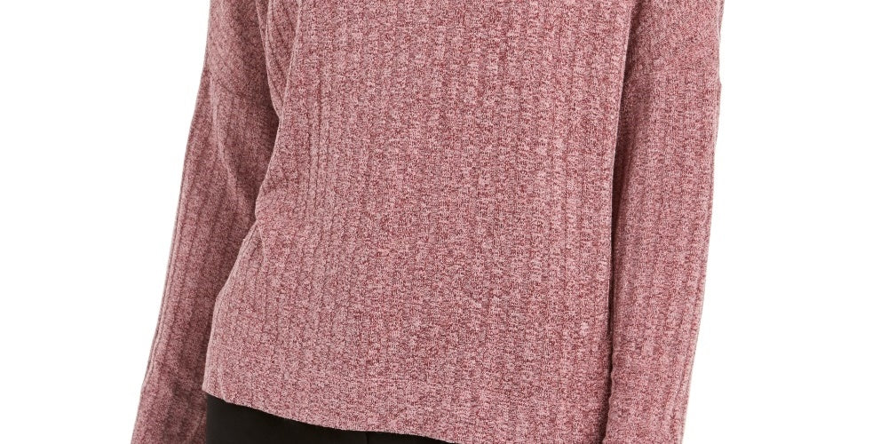 BCX Junior's High Low Cowl Neck Sweater Pink Size Small