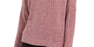 BCX Junior's High Low Cowl Neck Sweater Pink Size Small