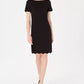 Kasper Women's Scalloped Crepe Dress Black Size 10