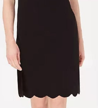 Kasper Women's Scalloped Crepe Dress Black Size 10