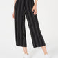 Bar III  Women's Cropped Stripe Pants Black Size 14