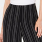 Bar III  Women's Cropped Stripe Pants Black Size 14
