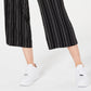 Bar III  Women's Cropped Stripe Pants Black Size 14