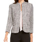 Anne Klein Women's Ann Klein Tweed Mandarin-Collar Jacket Black Size 8