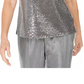 Kasper Women's Square-Neck Metallic Top Silver Size Small