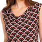 Kasper Women's Printed Sleeveless Jewel Neck Top Red Size X-Small