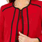 Kasper Women's Piping Trim Collarless Jacket Red Size 8