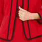 Kasper Women's Piping Trim Collarless Jacket Red Size 8