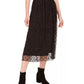 Bar III Women's Lace-Overlay Midi Skirt Black Size Large
