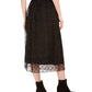 Bar III Women's Lace-Overlay Midi Skirt Black Size Large