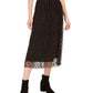 Bar III Women's Lace Overlay Midi Skirt Black Size Small