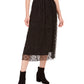 Bar III Women's Lace-Overlay Midi Skirt Black Size X-Large