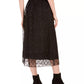 Bar III Women's Lace-Overlay Midi Skirt Black Size X-Large