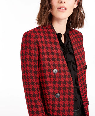 Bar III Women's Houndstooth Suit Separate Double-Breasted Suit Jacket Black Size 14