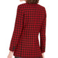 Bar III Women's Houndstooth Collarless Double-Breasted Jacket Black Size 8