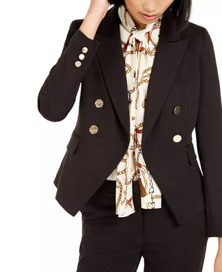 Bar III Women's Double Breasted Jacket Black Size 2