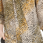 Bar III Women's Printed Tie Neck Top Green Size Small