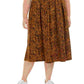 Bar III Women's Printed Midi Pleated Skirt Yellow Size 3X
