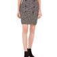 Bar III Women's Button-Detail Tweed Pencil Skirt Black Size 16