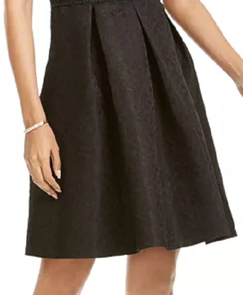Pappagallo Women's Embroidered A-Line Dress Black Size 12