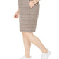 Bar III Women's Zippered Check Knee Length Pencil Skirt Beigekhaki Size Petite Small