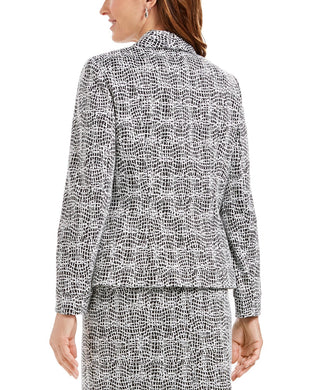 Kasper Women's Printed Wear To Work Jacket Charcoal Size 18