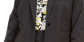 Kasper Women's Zippered Blazer Wear To Work Jacket Charcoal Size 22W