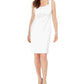 Kasper Women's Tonal Print Sheath Dress White Size 6