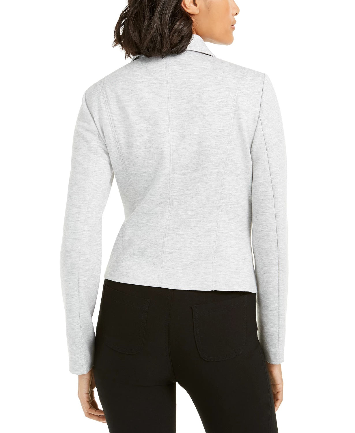 Bar III Women's Ponte-Knit Moto Jacket Gray Size Medium