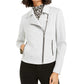 Bar III Women's Ponte-Knit Moto Jacket Gray Size Medium