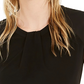 Bar III Women's Mixed-Media Draped-Neck Top Black Size X-Large
