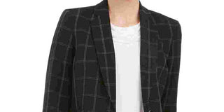 Kasper Women's Striped Blazer Wear To Work Jacket  Charcoal Size 10P