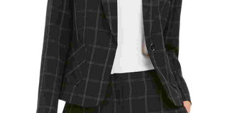 Kasper Women's Striped Blazer Wear To Work Jacket  Charcoal Size 10P