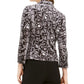 Bar III Women's Animal Print Velvet Blazer Charcoal Size 10