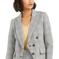 Bar III Women's Faux-Double-Breasted Plaid Blazer Black Size 2