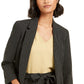 Bar III Women's Pinstripe Open-Front Blazer Charcoal Size X-Small