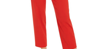 Bar III Women's Button Front Pleated Pants Red Size 2