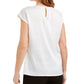 Kasper Women's Pleated-Neck Keyhole Blouse White Size X-Large