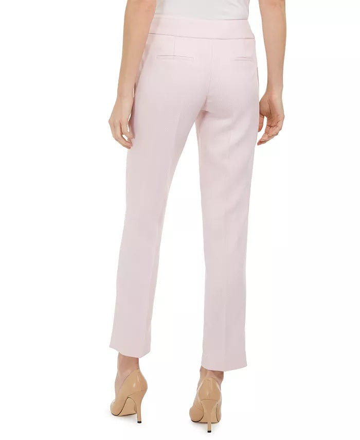 Kasper Women's Herringbone Straight-Leg Dress Pants Pink Size 18