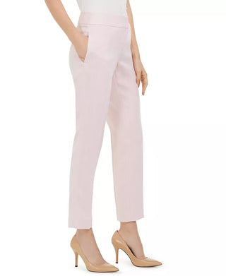 Kasper Women's Herringbone Straight-Leg Dress Pants Pink Size 18