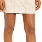 Bar III Women's  Faux Suede Button Front Mini Skirt Beigekhaki Size 14