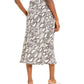 Bar III Women's Snake Print Midi Skirt Beige Size Large